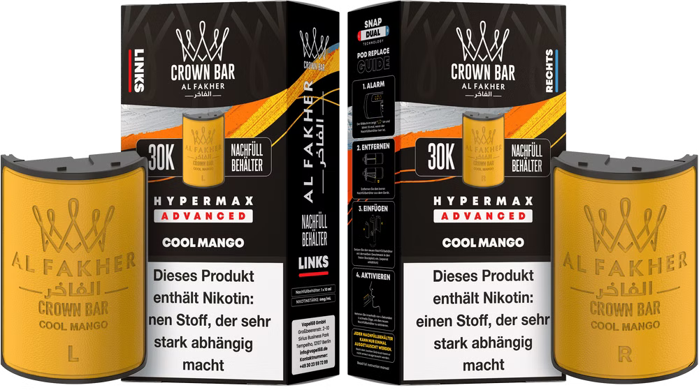 Al Fakher - Hypermax Pods 2 x 10ml ( links + rechts ) - Cool Mango
