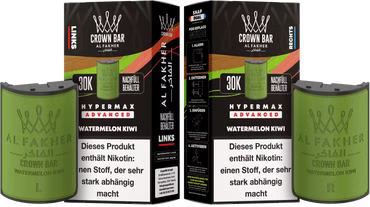 Al Fakher - Hypermax Pods 2 x 10ml ( links + rechts ) - Watermelon Kiwi