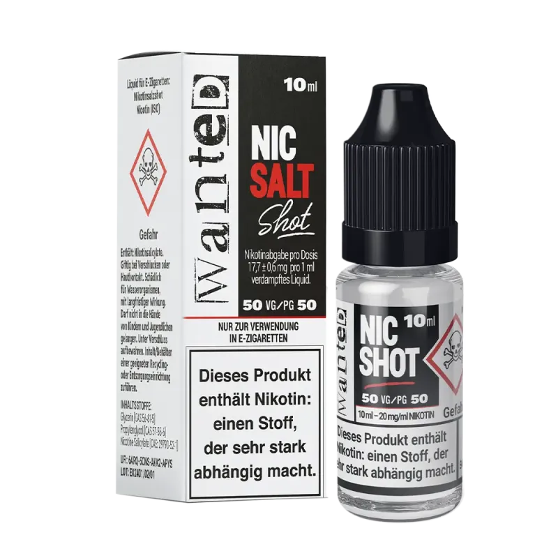 Wanted -  Salz Shot 50/50 20mg/ml 10ml