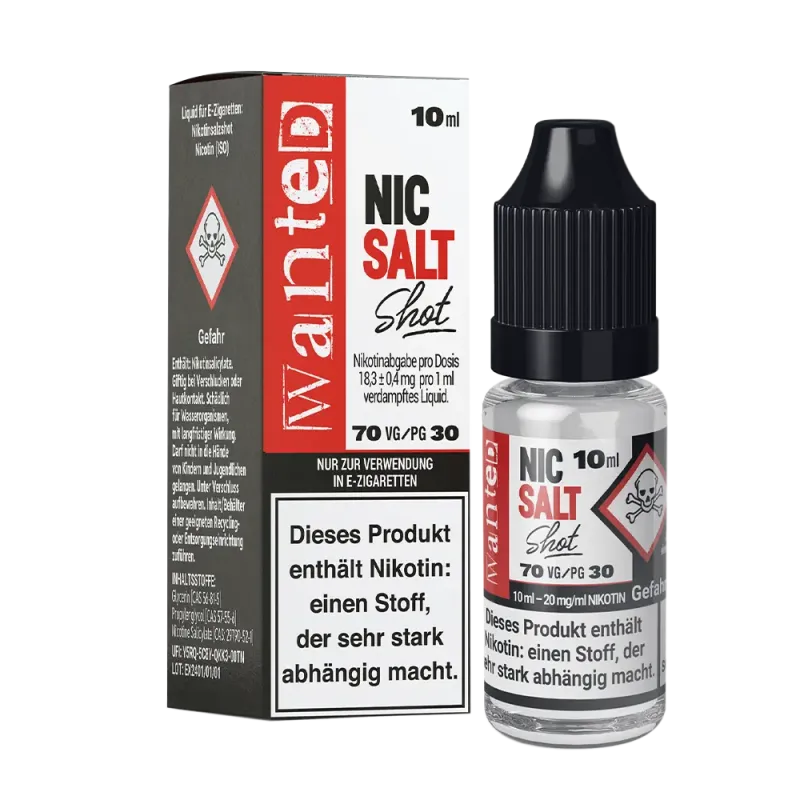 Wanted - Salz Shot 70/30 20mg/ml 10ml