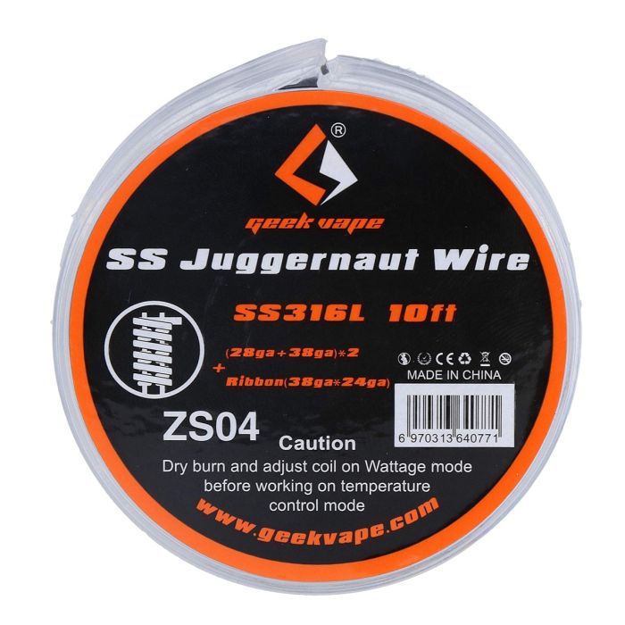 Geekvape - Juggernaut Wire 28ga + 38ga x 38ga + 24ga Stainless Steel